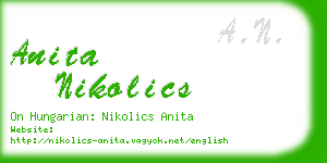 anita nikolics business card